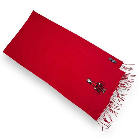 Rare 90's MOSCHINO CHEAPANDCHIC  Italian pure red merino wool Olive Oyl scarf - Picture 5 of 8